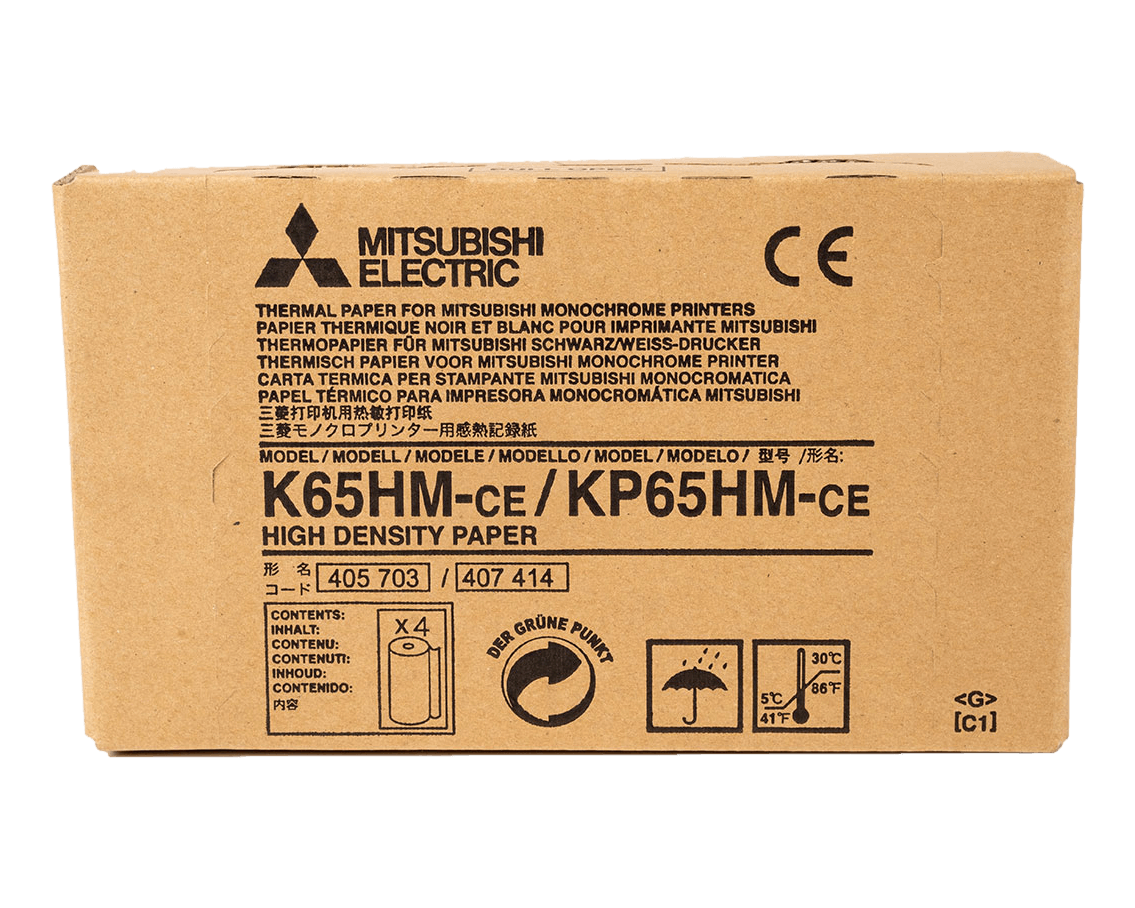 Mitsubishi KP65HM / K65HM High density thermal paper for Mitsubishi monochrome printers
