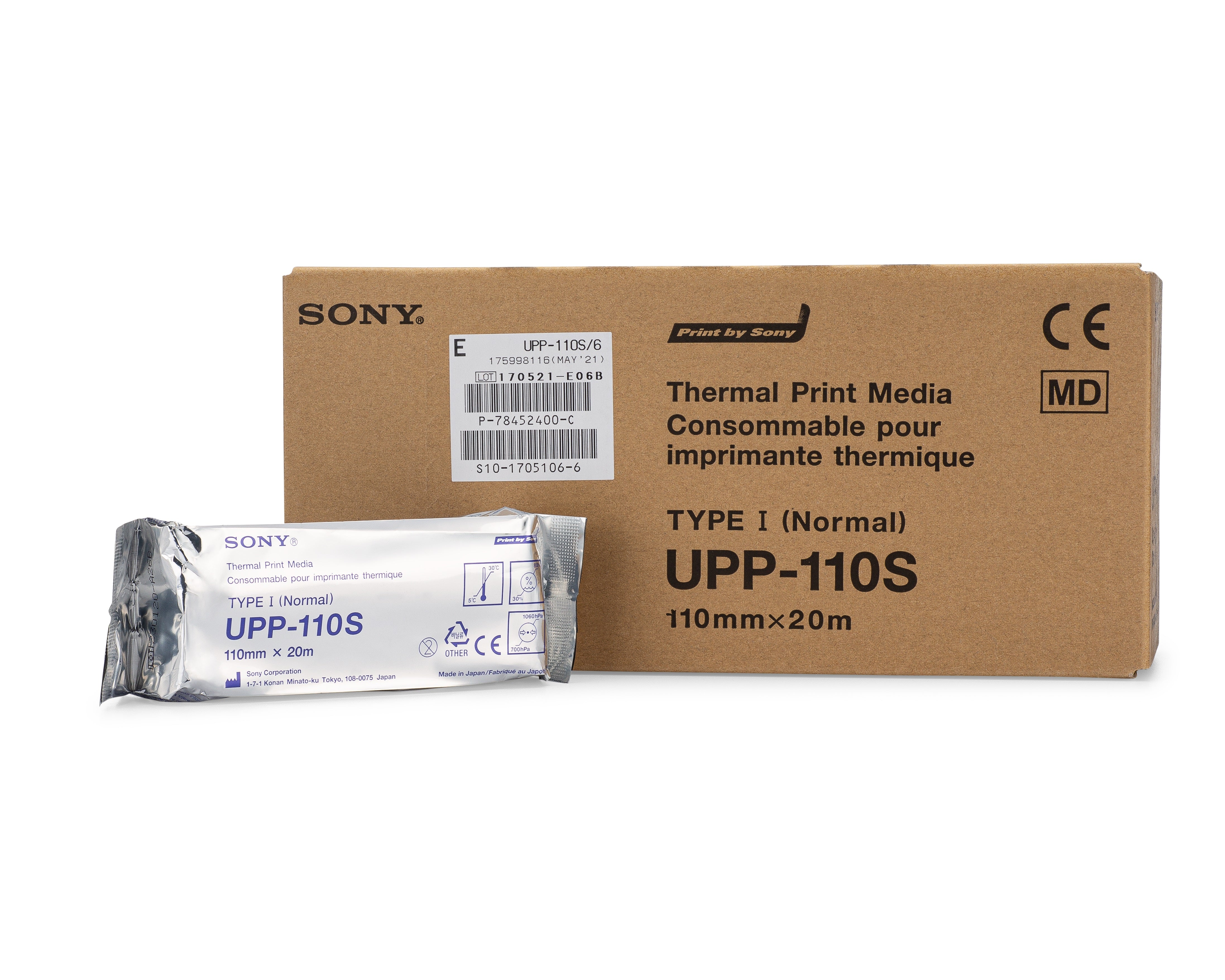 Lot De 10 Rouleaux Papier Ultrasons UPP-110S Type I - Impression Thermique Haute Qualité