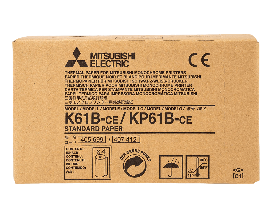 Mitsubishi KP61B / K61B Standard thermal paper for Mitsubishi monochrome printers 