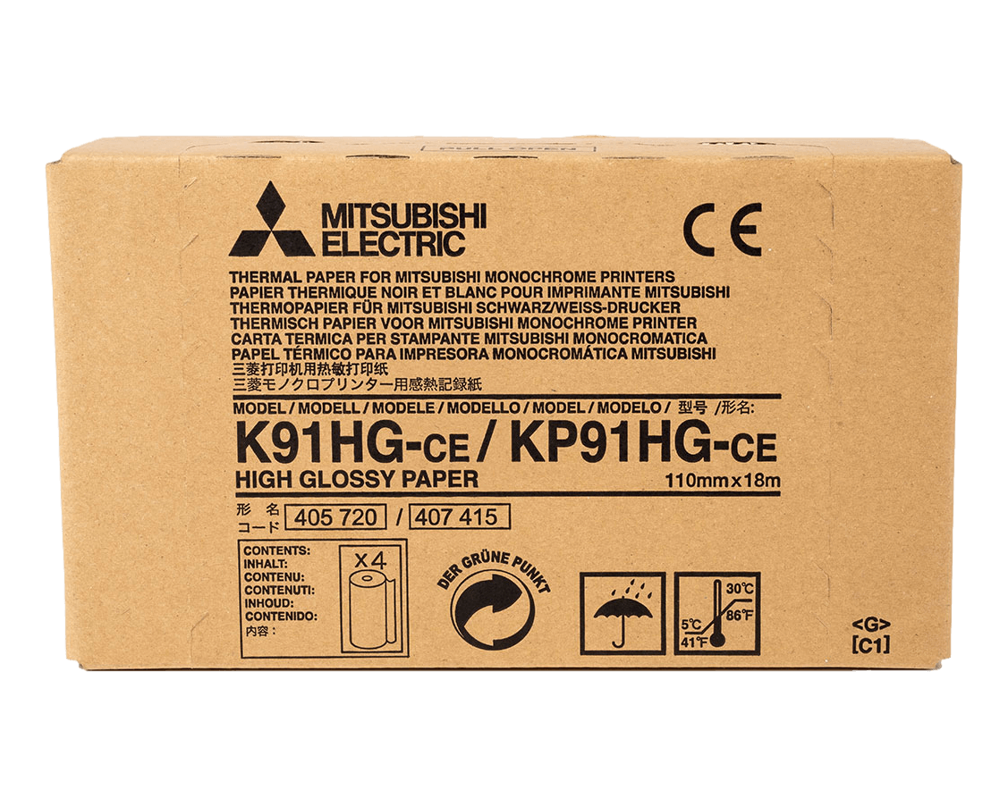 Mitsubishi KP91HG / K91HG High Glossy thermal paper for Mitsubishi monochrome printers
